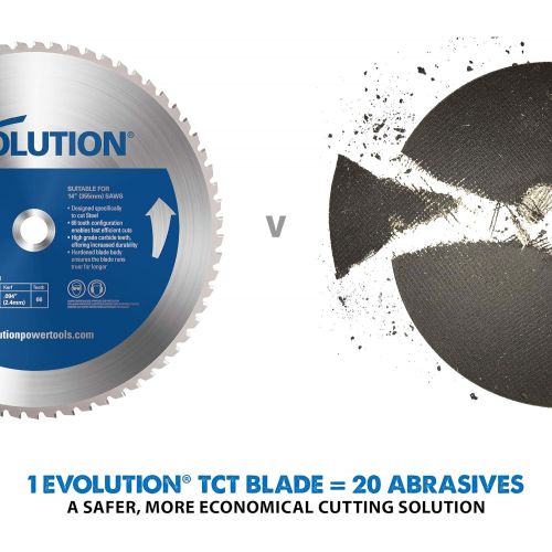  Evolution Power Tools 14BLADEST Steel Cutting Saw Blade, 14-Inch x 66-Tooth , Blue