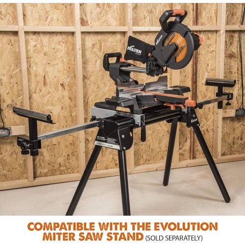  Evolution Power Tools R255SMS+ 10 Multi-Material Compound Sliding Miter Saw Plus