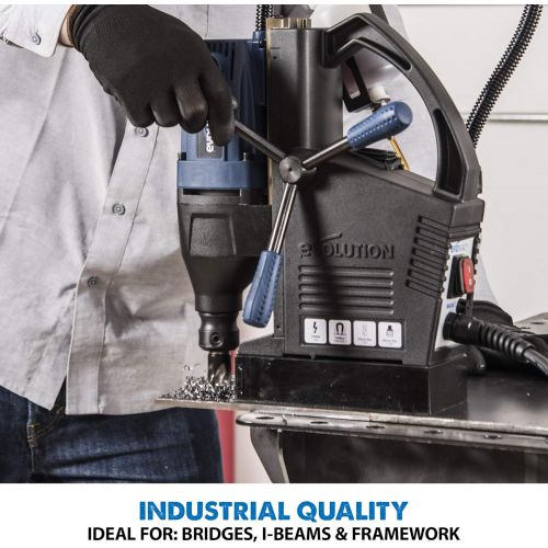  [아마존베스트]Evolution Heavy Duty 1-1/8 inch Industrial Magnetic Drill With Carry Case - S28MAG