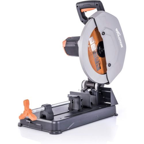  Evolution Power Tools R355CPS 14 inch Chop Saw with Multi Purpose Cutting - Cuts Through Metal, Plastic, Wood & More - Inch Multi Purpose Blade