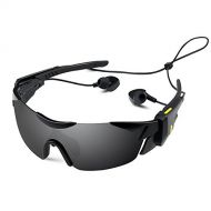 Ewin 3 in 1 Bluetooth Sunglasses Detachable Headphones Polarized Sports Glasses Hands Free Calling for Men Women Running Cycling Driving Baseball (Black Frame&Polarized Lens)