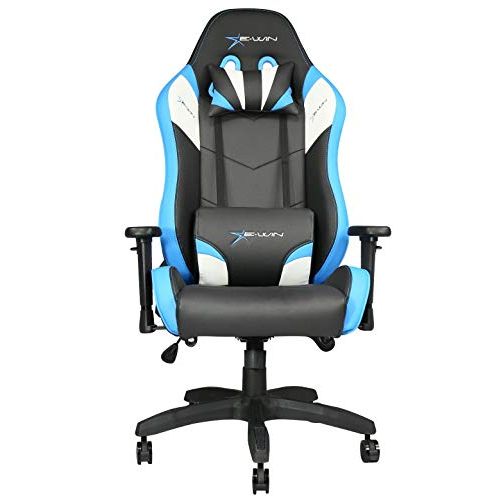  Ewin Chair Ewin Gaming Office Chair 3D Adjustable Armrests Memory Foam Ergonomic High-Back PU Leather Racing Executive Computer Chair Calling Series Blue&White