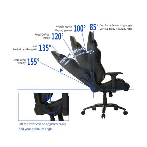  Ewin Chair Ewin Gaming Office Chair 4D Armrests High-Back PU Leather Diamond Pattern Ergonomic Racing Executive Computer Chair Champion Series Black