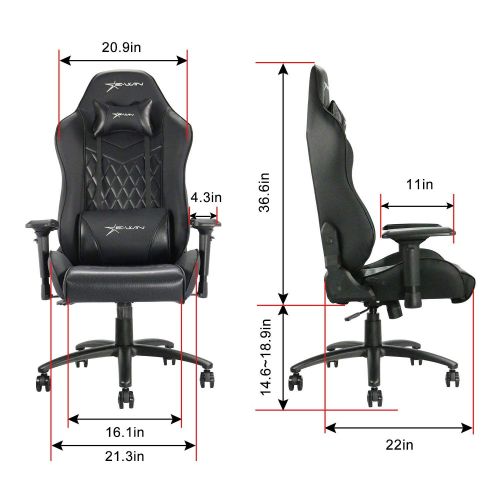  Ewin Chair Ewin Gaming Office Chair 4D Armrests High-Back PU Leather Diamond Pattern Ergonomic Racing Executive Computer Chair Champion Series Black