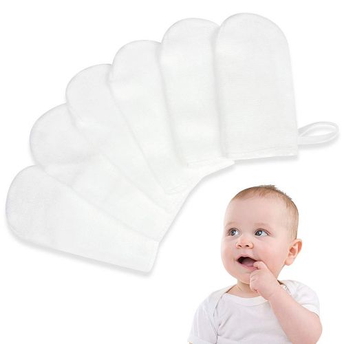  [아마존베스트]Ewinever 6Pcs/Set Babys Teeth Soft Gauze Infant Finger Clean Oral Hygiene Brush