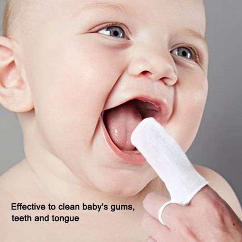  [아마존베스트]Ewinever 6Pcs/Set Babys Teeth Soft Gauze Infant Finger Clean Oral Hygiene Brush