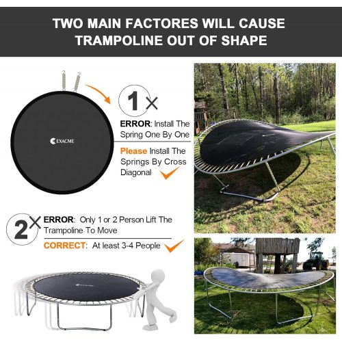  Exacme 8ft Trampoline wSafety Pad and Enclosure Net All-in-one Combo Set, T8
