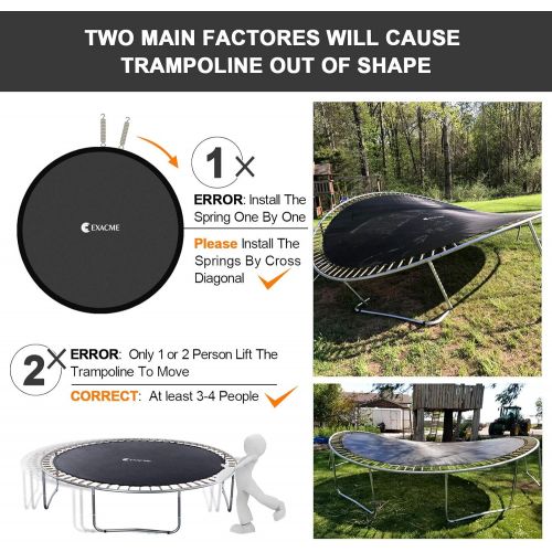  Exacme ExacMe Trampoline W-Safety Pad, Inner Enclosure Net, Ladder Combo C-Series C10-C16 (10 Foot, 12 Foot, 14 Foot, 15 Foot, 16 Foot)