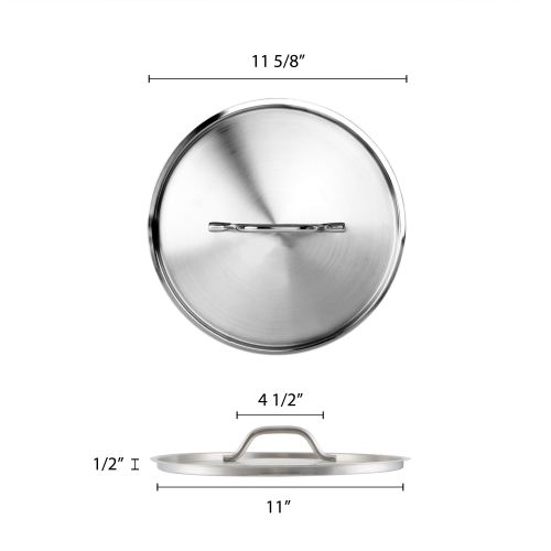  Thunder Group Stainless Steel Lid for 12 QT. Stock Pot Induction