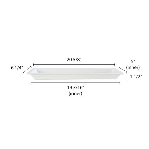  Thunder Group GN1221W, 24 Size 1 12-Inch Deep Melamine Anti-Jam Food Pan, White