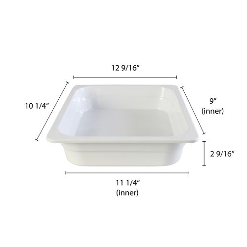  Thunder Group GN1122W, Half Size 2 12-Inch Deep Melamine Anti-Jam Food Pan, White