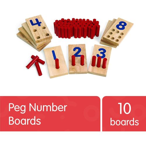  [아마존베스트]Excellerations 2.5 X 5 inches, Peg Number Boards Wooden, Counting Teaching Toy, Educational Toy, Preschool, Kids Toys