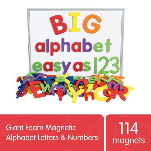  Excellerations Giant Foam Magnetic Alphabet Letters and Numbers, 114 Pieces, Educational, Preschool, Language, Kids Toys