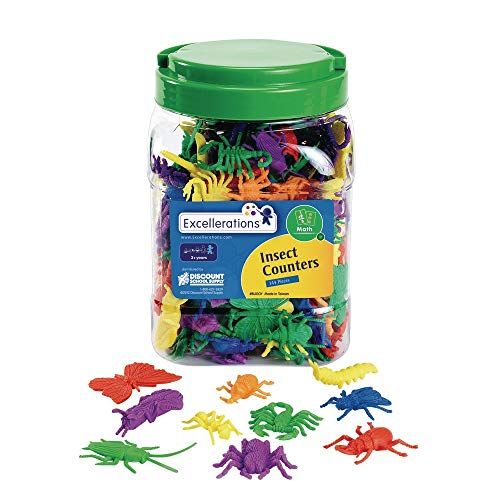  Excellerations Math Manipulatives Set of 144 Bug Counters 1.5 -2, STEM Educational Toy for Mathematics, Preschool