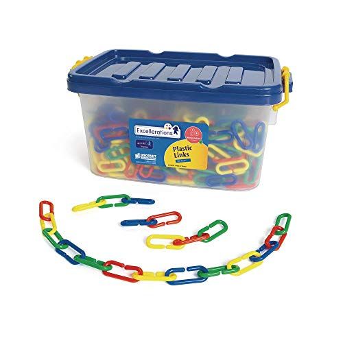  Excellerations Plastic Counting Math, Connecting Chains, 500 Pieces in Storage Bin, Early Math Skills, Educational Toy, Preschool, STEM