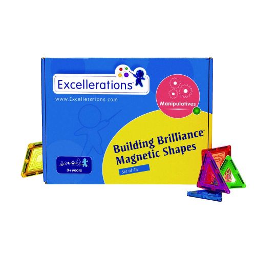 Excellerations Building Brilliance Magnetic Shapes Multipack 100 Pieces Rainbow Colors