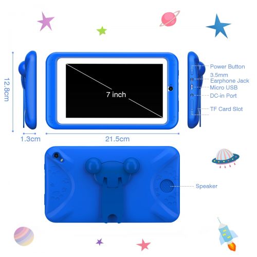  Excelvan Tablets for Kids, Andriod 6.0 Edition Tablet with 1GB RAM 8GB ROM and WiFi, 7 inch Android Tablet Dual Camera With Protective Case