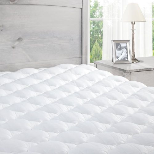  ExceptionalSheets Mattress Pad with Fitted Skirt - Extra Plush Topper Found in Luxury Hotels - Made in the USA, Full XL