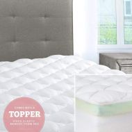 ExceptionalSheets Mattress Pad with Fitted Skirt - Double Thick Extra Plush Mattress Topper - 2 Pieces | Hypoallergenic Mattress Pads | Luxury Hotel Mattress Pad + Memory Foam Topp