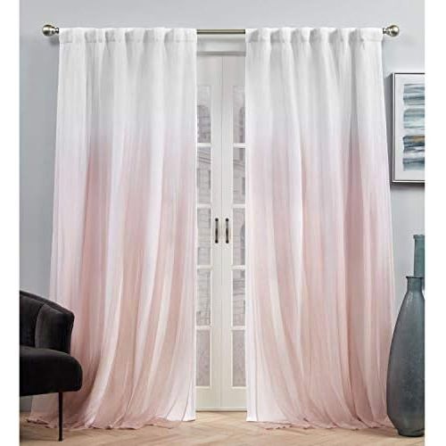  Exclusive Home Curtains Exclusive Home Crescendo Lined Room Darkening Blackout Hidden Tab Curtain Panel Pair, 52x84, Blush, Set of 2