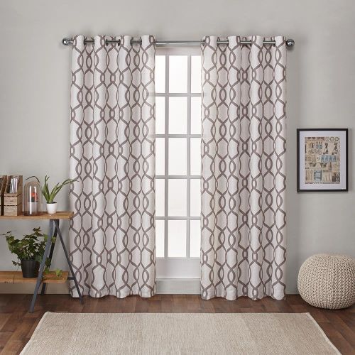  Exclusive Home Curtains Exclusive Home Kochi Linen Blend Grommet Top Curtain Panel Pair, Dove Grey, 52x108, 2 Piece