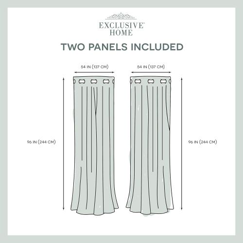  Exclusive Home Curtains Exclusive Home Kochi Linen Blend Grommet Top Curtain Panel Pair, Dove Grey, 52x108, 2 Piece