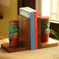 ExclusiveLane Handmade Book End in Sheesham Wood - Book Organizers Book Holder Book Ends for Shelves Decorative Bookends for Kids Handmade Bookend Heavy Book Ends for Office Book S