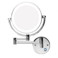 Excrst Wall Mounted Makeup Mirror, Makeup Mirror LED Wall Mount Bathroom Mirror Wall Mirror 10x Magnification Cosmetic Mirror (8-inch)