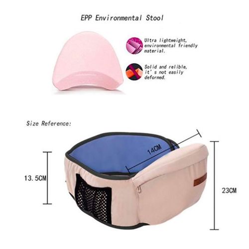  Excursion Home Baby Hip Seat Carrier - Baby Waist Seat with Adjustable Strap and Storage Pocket - Lightweight Baby Carrier Waist Stool Convinient Baby Front Carrier - Perfect for Travel (Hot Pink