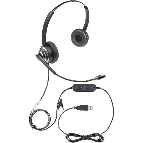  Executive Communication Systems Professional WordCommander Voice to Text USB Voice Recognition Dual Speaker Headset with Noise Cancelling Boom Microphone