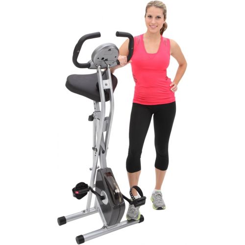  Exerpeutic Folding Magnetic Upright Bike with Pulse