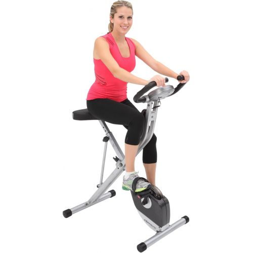  Exerpeutic Folding Magnetic Upright Bike with Pulse
