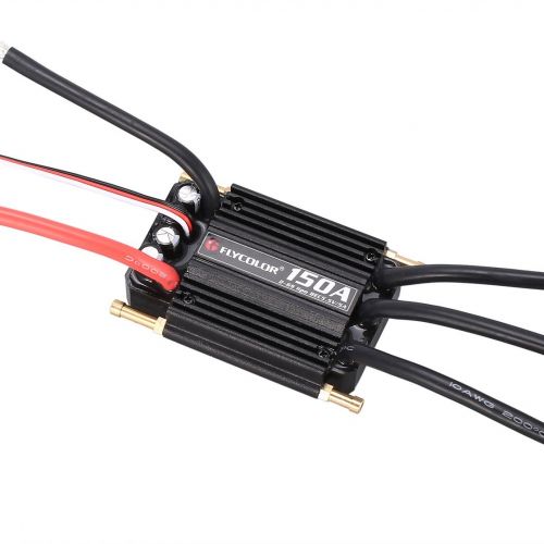  Exiao Original FLYCOLOR 2-6S 150A Waterproof Brushless ESC Speed Controller for RC Boat Ship with BEC 5.5V5A Water Cooling System