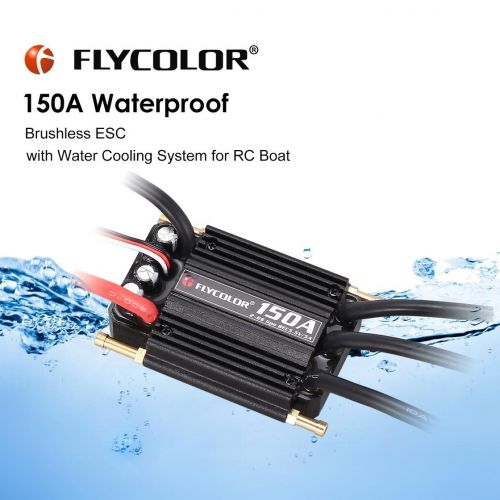  Exiao Original FLYCOLOR 2-6S 150A Waterproof Brushless ESC Speed Controller for RC Boat Ship with BEC 5.5V5A Water Cooling System