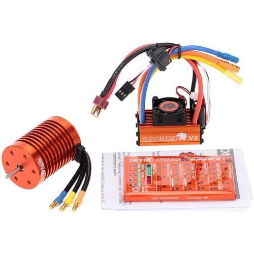  Exiron Brand SKYRC 9T 4370KV Brushless Motor+60A Brushless ESC with 5V2A BEC Linear Mode+Program Card Combo Set for 110 RC Car