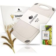 [아마존베스트]Exitoso The Original I Chopping Board made of Wheat Straw Zero Waste I Plastic-Free with Juice Groove and Handle I Biodegradable I Dishwasher Safe and Antibacterial I Sustainable