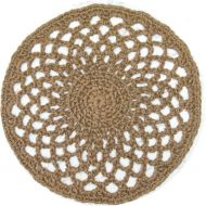 Exotiflora Round Jute Doily Rug - Handmade Openwork Crochet - 26: Gateway