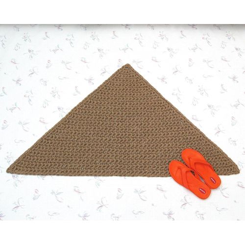  Exotiflora Triangular Jute Corner Area Rug - Handmade Crochet Triangle Pet Mat: Gateway