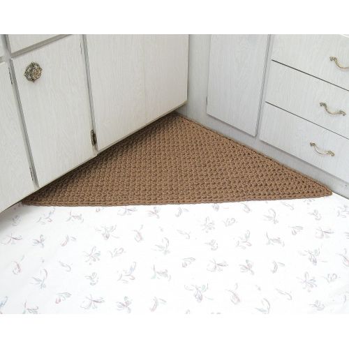  Exotiflora Triangular Jute Corner Area Rug - Handmade Crochet Triangle Pet Mat: Gateway