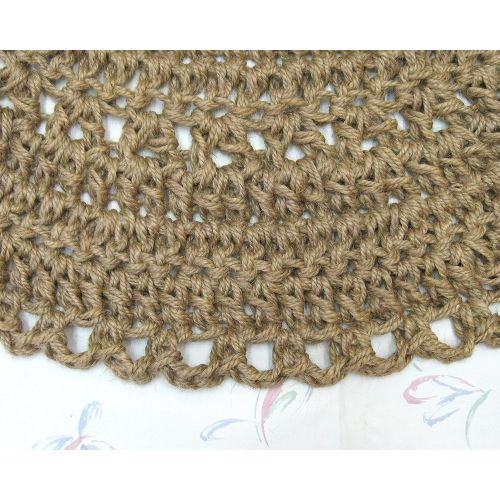  Exotiflora Jute Slice or Half Circle Area Rug - Natural Fiber - Handmade Crochet - 42 x 21: Gateway