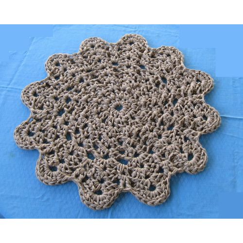  Exotiflora Jute Flower Area Rug - Natural Fiber - Handmade Crochet - 28: Gateway