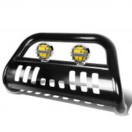 Expedition For Dodge Dakota 3 inches Black Bull Bar+6 inches Chrome Housing Amber Lens Fog Lights