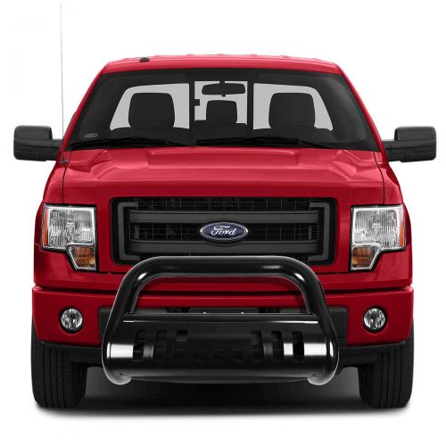  For Ford F150/250/Expedition Light Duty 3 inches Black Bumper Push Bull Bar + Skid Plate + Relocation Kit