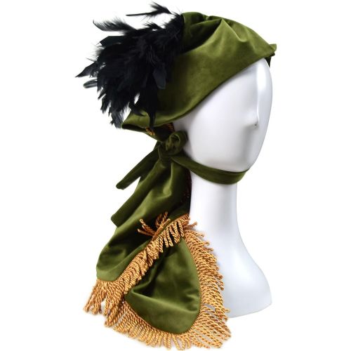  Expeke Scarlet Costume Gone Wind Dresses with Scarf for Women Green Curtain Dress