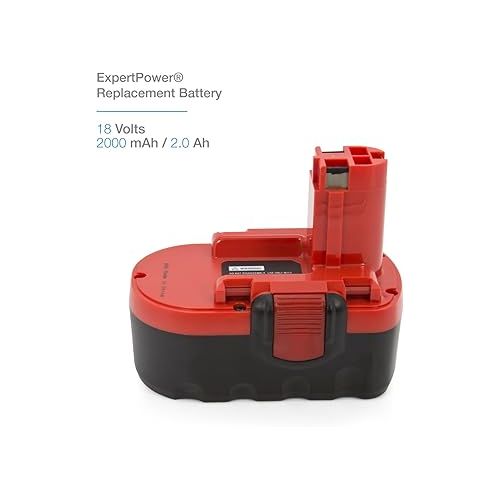  2 Pack ExpertPower 18v 2000mAh NiMh Battery for Bosch BAT025 BAT026 BAT160 BAT180 BAT181 3453-01 35618 3860K 52318B GDR 18 V GDS 18 V