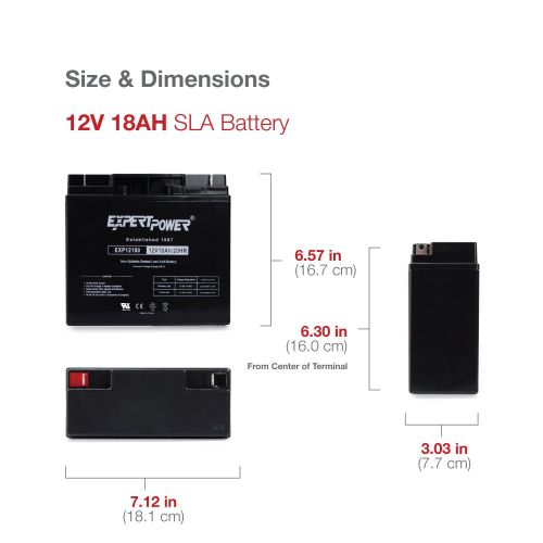  ExpertPower EXP12180-2 lead_acid_battery, 2 Pack