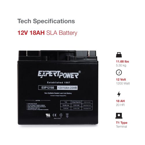  ExpertPower EXP12180-2 lead_acid_battery, 2 Pack