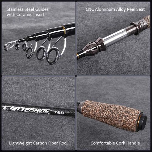  [아마존베스트]Explopur 1.8m Sea Fishing Rod - Telescopic Carbon Fishing Rod Ultralight Travel Rod with Cork Handle