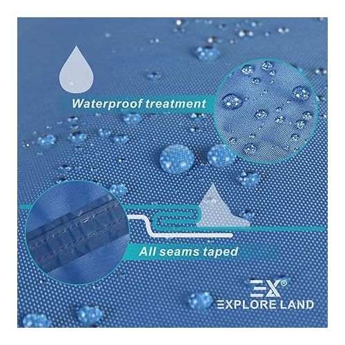  Explore Land Fade Resistant Pedal Boat Cover - Waterproof 600D Heavy Duty Outdoor 3 or 5 Person Paddle Boat Protector, Blue