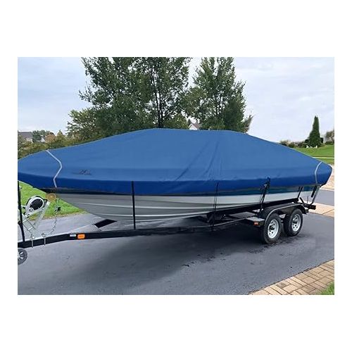  Explore Land Trailerable Waterproof Boat Cover Fits 14'-16'Long Beam Width up to 76